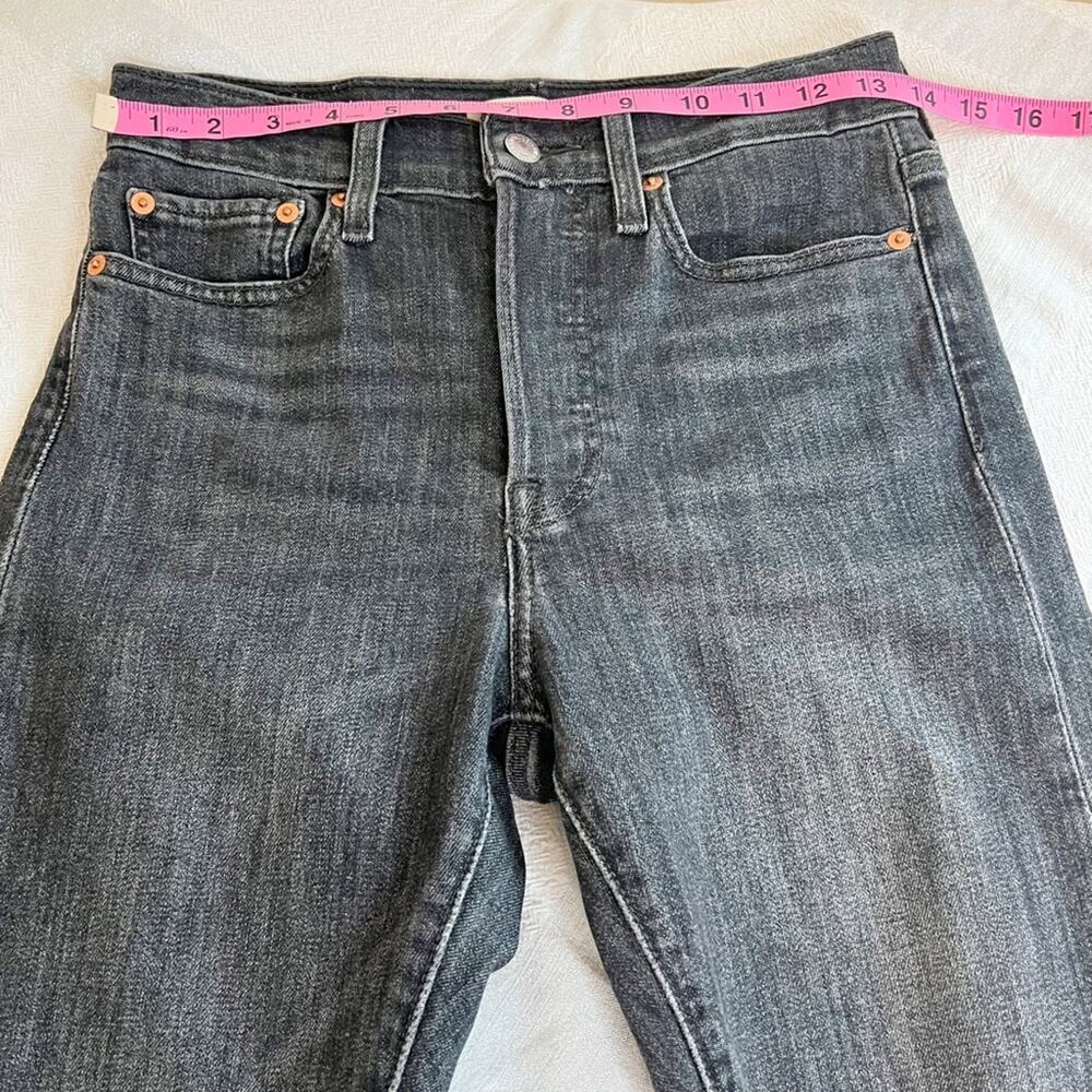 Levi's Wedgie Raw Hem Skinny Jeans Charcoal/Faded Black Size 27 - Picture 7 of 16